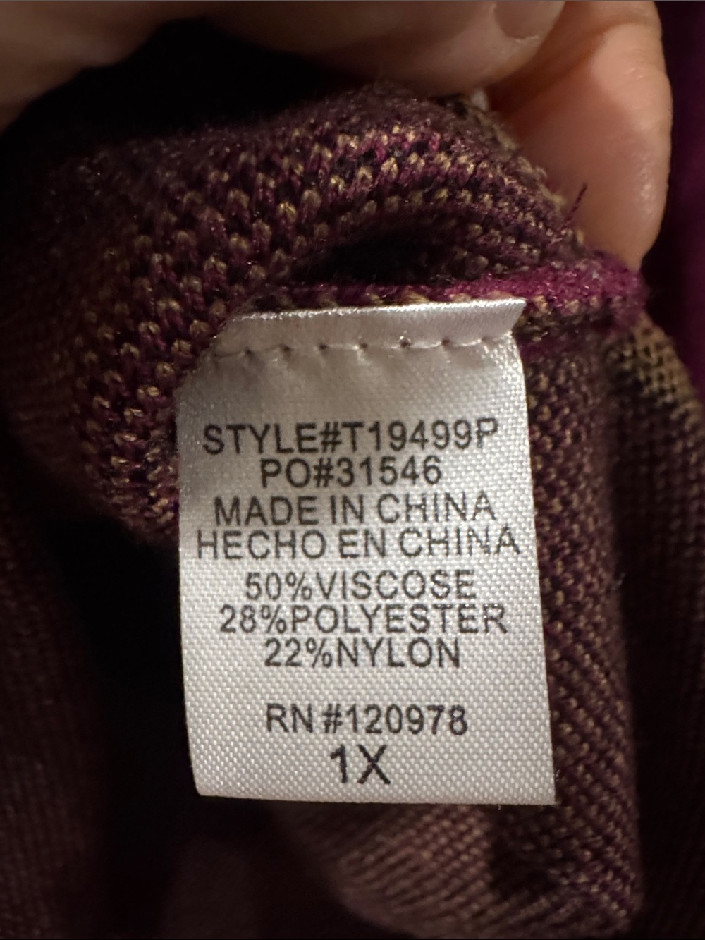 entro Deep Pink Knit Top with Gold Accent - Picture 4 of 4